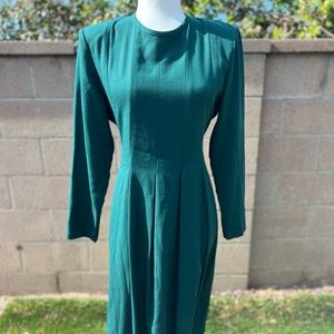 Vintage Orvis Women's Prairie Green Midi Dress Mad In USA Size 10P